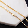 2mm Men Flat Chain Necklace For Women Gold Color Jewelry Necklaces Charms Jewellery 16 18 20 22 24 26 28 30 inch  M283
