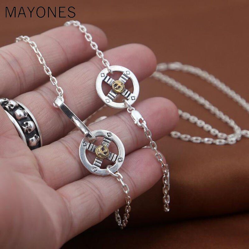 2mm Thick Eagle Necklace 100% Real 925 sterling silver chain  vintage necklace pendant women men jewelry