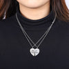 2pc Heart-Shaped Stitching Friend Inlaid Colored Rhinestone Choker Carving Female Jewelry Direct Sales 2022