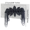 2pc Manual Beads Flower Leaf Tassels Shoulder Board Applique Collar Patch Tassel Epaulets Shoulder Flower DIY TH1671D