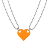 2pcs Chain Couples Brick Heart Pendant Shaped Necklace for Friendship Charm Jewelry Made with Elements necklace парные кулоны