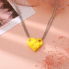 2pcs Chain Couples Brick Heart Pendant Shaped Necklace for Friendship Charm Jewelry Made with Elements necklace парные кулоны