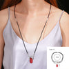 2pcs Red and Blue Natural Stone Pendant Popular Dante Era Pendant Necklace Sweater Chain 2021 ewelry for Women
