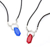2pcs Red and Blue Natural Stone Pendant Popular Dante Era Pendant Necklace Sweater Chain 2021 ewelry for Women