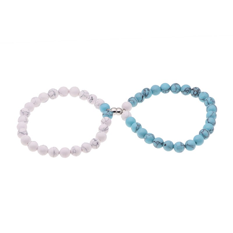 2pcs/Set Glowing Magnet Couple Bracelet Vintage Natural Stone Distance Paired Bracelet Lovers Jewelry Valentine's Day Gift