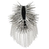 2pcs Women Shoulder Board Brooch Punk Metal Long Rivet Stud Spike Tassel Epaulette Clothes Ornaments