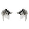 2pcs Women Shoulder Board Brooch Punk Metal Long Rivet Stud Spike Tassel Epaulette Clothes Ornaments