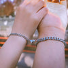 2pcs couple titanium steel love bracelet female non-fading ins simple niche design sense of attraction magnet bracelet