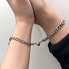 2pcs couple titanium steel love bracelet female non-fading ins simple niche design sense of attraction magnet bracelet