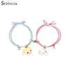 2pcs / set magnet attracts couple Bracelet cute cartoon Charm Jewelry adjustable elastic rope bracelets lover gift for women men