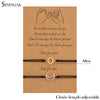2pcs / set minimalist Sun Moon Charm couple Bracelet card love jewelry gift adjustable braided rope bracelets for women and men