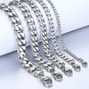 3-11mm Men's Bracelets Stainless Steel Curb Cuban Link Chain Silver Color Black Gold Bracelet Men Women Jewelry Gift 7-10" KBM03
