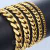 3-11mm Men's Bracelets Stainless Steel Curb Cuban Link Chain Silver Color Black Gold Bracelet Men Women Jewelry Gift 7-10" KBM03