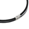 3/4/5mm Wide Men's Black Leather Necklace 316L Stainless Steel 45cm/50/55cm Length Necklace Jewelry Gift