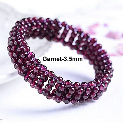 3.5mm Rubellite Bracelet For Women Natural Crystal Stone Bracelet Beads Garnet Bracelet Cristal Bracciali Donna