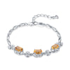 3.65ct Natural Yellow Citrine Sterling Silver Oval-shaped Bracelet