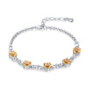 3.8ct Natural Yellow Citrine Sterling Silver Round-cut Bracelet