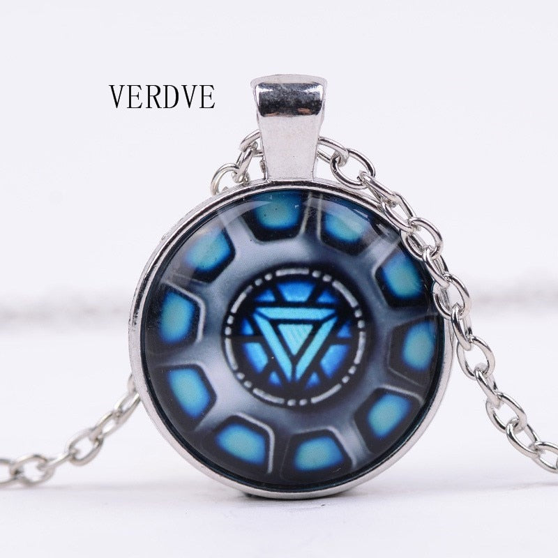 3 Color Fashion Movie Series Avengers Iron Man Arc Gem Glass Time Captain America charm necklace