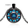 3 Color Fashion Movie Series Avengers Iron Man Arc Gem Glass Time Captain America charm necklace