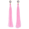3 Color Orange&Pink&Blue Synthetic Stone Tassel Cotton Fringe Earrings Ethnic Female Online Shopping India Drop Earrings Jewelry