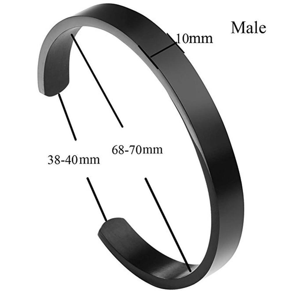 3 Color Personalised Gifts Sale Bangles Jewelry Stainless Steel 6mm 8mm Men Jewelry Cuff Couple Black Gold Siler Open Bracelet