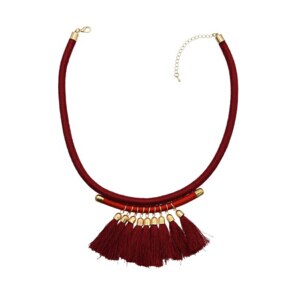 3 Colors Bohemian Leather Rope Chain Necklaces Ethnic Fringe Tassel Pendant Choker Necklaces for Women Wedding Party Jewelry