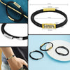 3 Colors Customize Bracelet 2022 For Men Custom Logo Name  Leather Stainless Steel Bracelets
