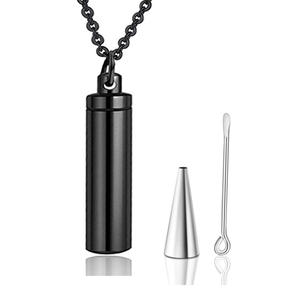 3 Colors Stainless Steel Holder Cylinder Ashes Urn Pendant Cremation Memorial Keepsake Necklace Jewelry Dropship