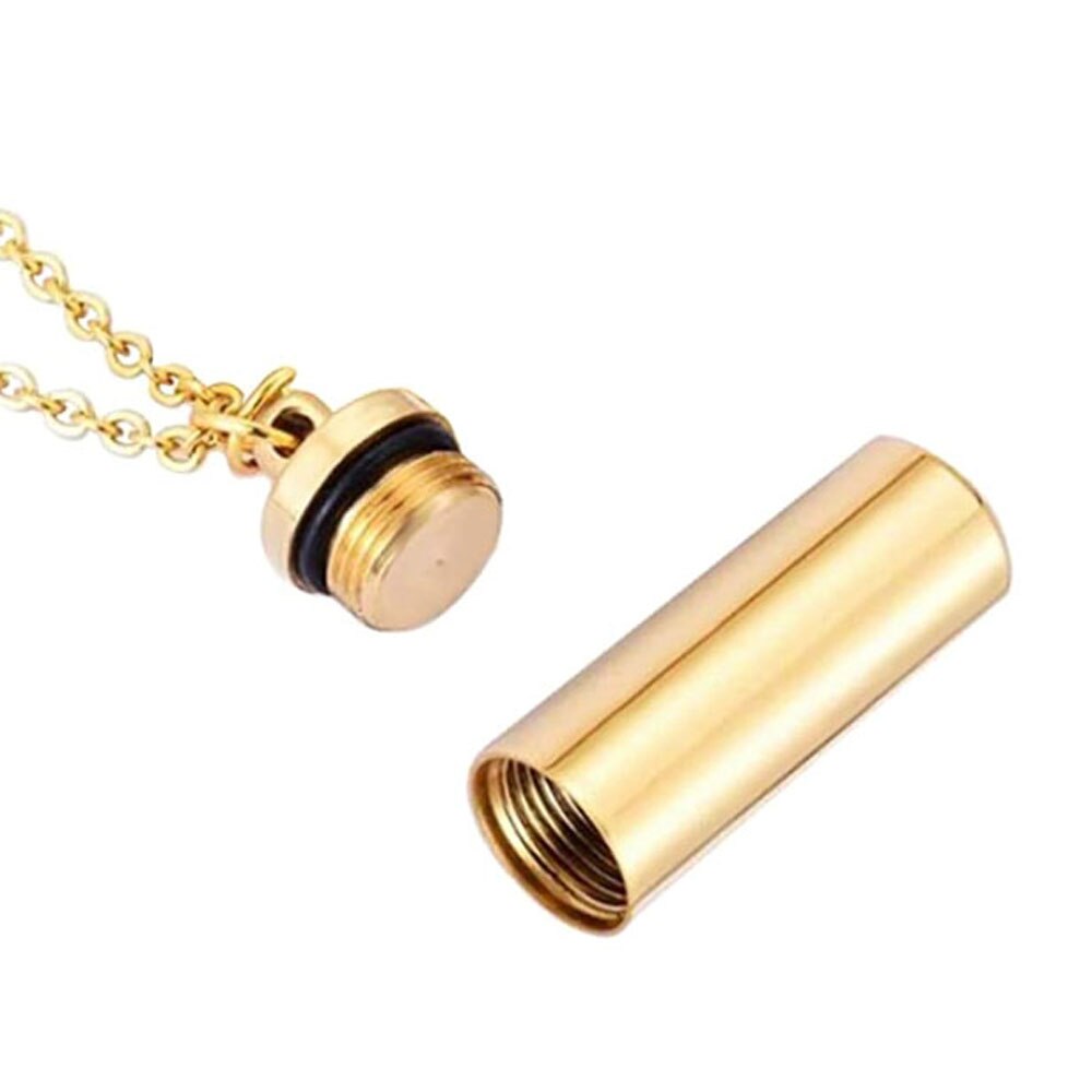 3 Colors Stainless Steel Holder Cylinder Ashes Urn Pendant Cremation Memorial Keepsake Necklace Jewelry Dropship