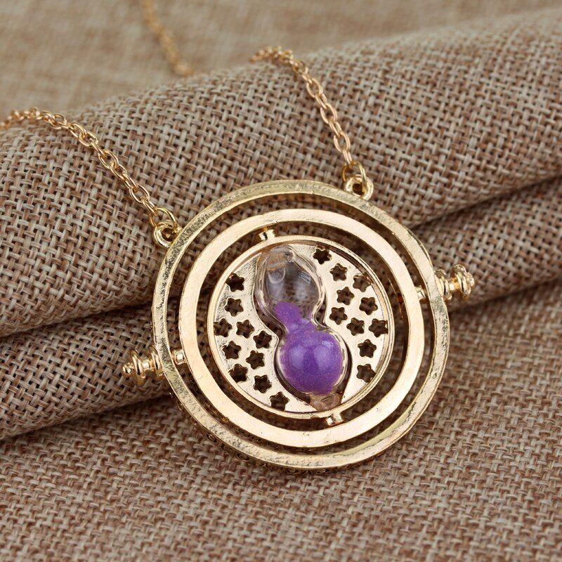 3 Colors Time Turner Pendant Necklace Movie H-P Theme Necklaces Choker Jewelry Trendy Cosplay Gifts for Men