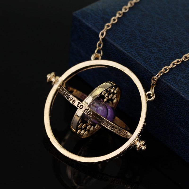 3 Colors Time Turner Pendant Necklace Movie H-P Theme Necklaces Choker Jewelry Trendy Cosplay Gifts for Men