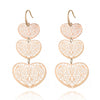 3 Hollow Lovey Cute Long Heart Pendant Drop Earring Silvery Gold Mix Color Earrings For Women Girl 2022 Jewelry