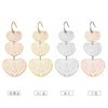 3 Hollow Lovey Cute Long Heart Pendant Drop Earring Silvery Gold Mix Color Earrings For Women Girl 2022 Jewelry