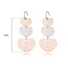 3 Hollow Lovey Cute Long Heart Pendant Drop Earring Silvery Gold Mix Color Earrings For Women Girl 2022 Jewelry