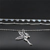 3 PCS Stainless Steel Shell Bead Bohemia Layer Necklace for Women Silver Color Elf Necklace Jewelry bijoux femme NXS04