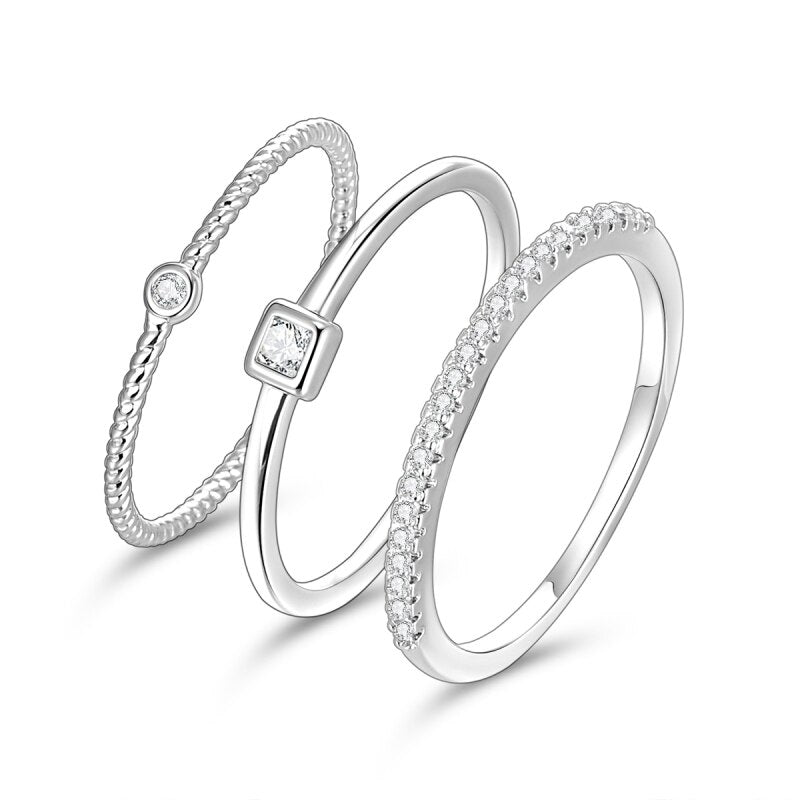 3 Pcs/Set Bohemian Rings Set for Women Creative Silver Color Wedding Ring 2022 Trend Jewelry Gift