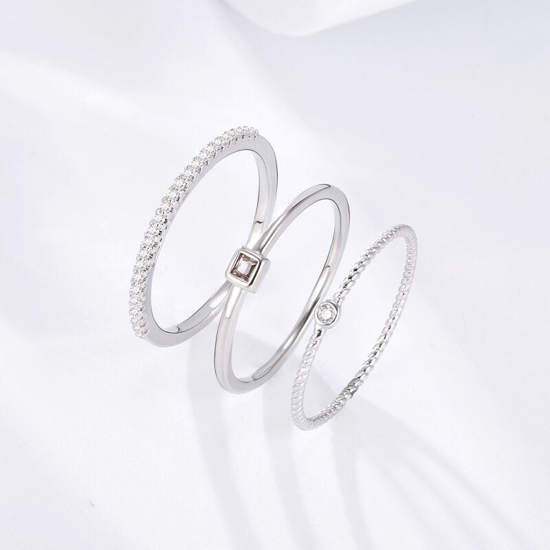3 Pcs/Set Bohemian Rings Set for Women Creative Silver Color Wedding Ring 2022 Trend Jewelry Gift