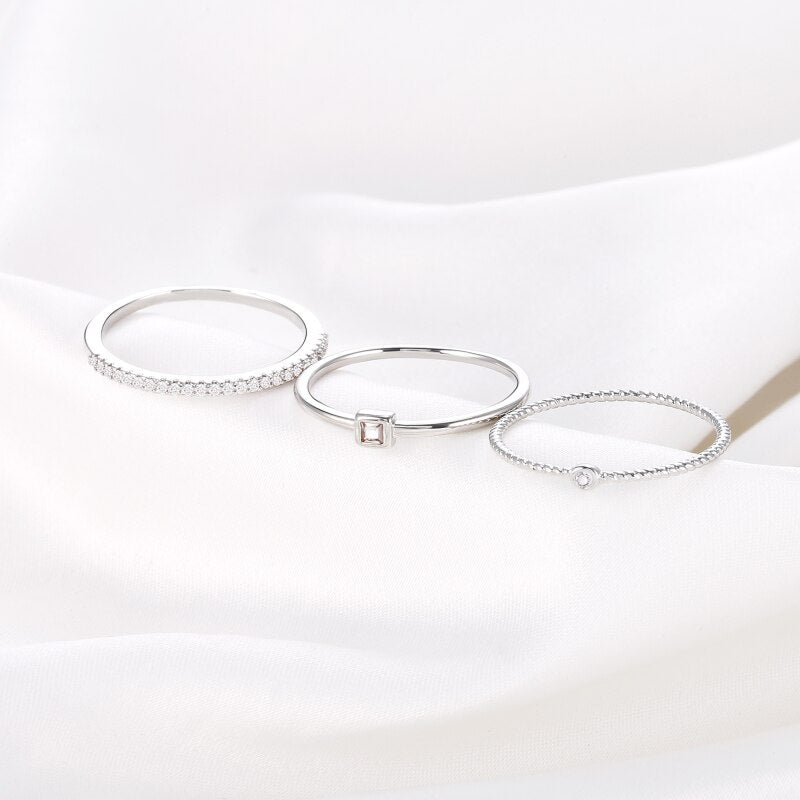 3 Pcs/Set Bohemian Rings Set for Women Creative Silver Color Wedding Ring 2022 Trend Jewelry Gift
