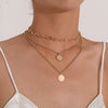 3 Pcs/set Gold Color Layered Choker Necklace Women Boho Chain Coin Necklace Female Pendant Jewelry Gift