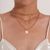3 Pcs/set Gold Color Layered Choker Necklace Women Boho Chain Coin Necklace Female Pendant Jewelry Gift