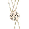 3 Piece Set Sun Moon Star Pendant Necklace Friend Bff Friendship Couple Necklace Jewelry