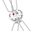 3 Pieces / Set paired Of Friends Forever Letter Pendant Commemorative Friendship 3 Color Rhinestone Chain Necklace