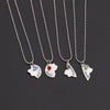 3 Pieces / Set paired Of Friends Forever Letter Pendant Commemorative Friendship 3 Color Rhinestone Chain Necklace