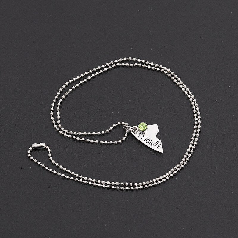 3 Pieces / Set paired Of Friends Forever Letter Pendant Commemorative Friendship 3 Color Rhinestone Chain Necklace