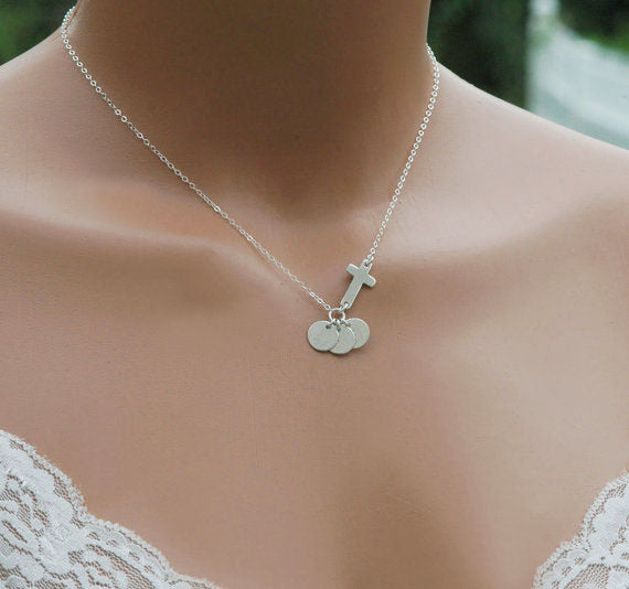 3 Tiny fine Small Coins And Amulet women Punk Cross Jesus Necklace Christmas Gifts Women's Chinese Jewelry Pendant Necklace