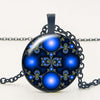 3-color Charm Kaleidoscope Buddhist Yoga Mandala Time Glass Gem Necklace Round Crystal Pendant Jewelry