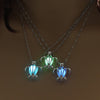 3 colors Turtle Glow In The Dark Necklaces women Hollow animal tortoise cage pendant Silver color chain For Jewelry