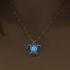 3 colors Turtle Glow In The Dark Necklaces women Hollow animal tortoise cage pendant Silver color chain For Jewelry