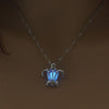 3 colors Turtle Glow In The Dark Necklaces women Hollow animal tortoise cage pendant Silver color chain For Jewelry