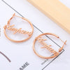 30-70MM Big Hoop Earrings For Women Custom Name Earrings Stainless Steel Personalized Jewerly Gold Color boucle oreille femme